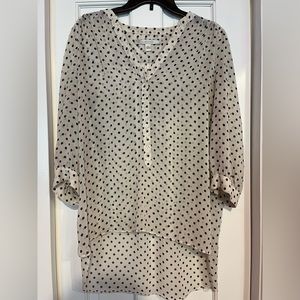 Lauren Conrad flowy polka dot blouse size XL